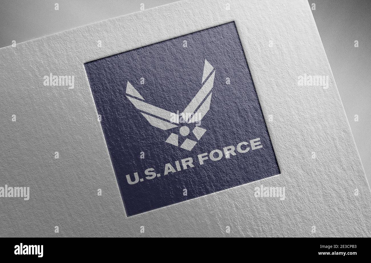 US Air Force Logo Papier Textur Illustration Stockfoto