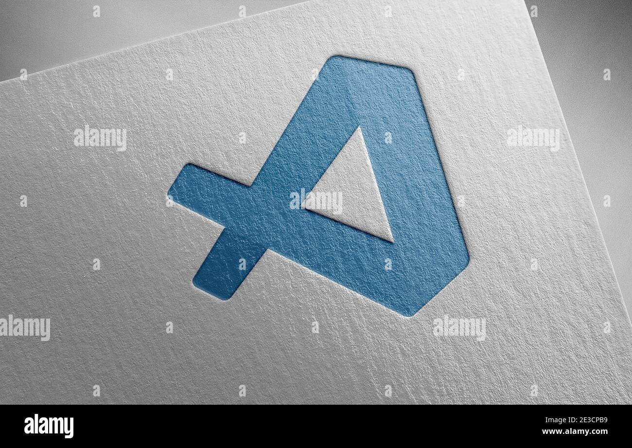 Visual Studio-Code-Logo Papier Textur Illustration Stockfoto