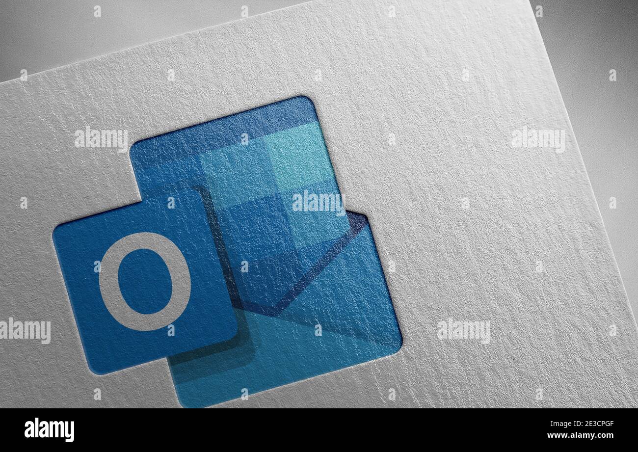 outlook-Logo Papier Textur Illustration Stockfoto