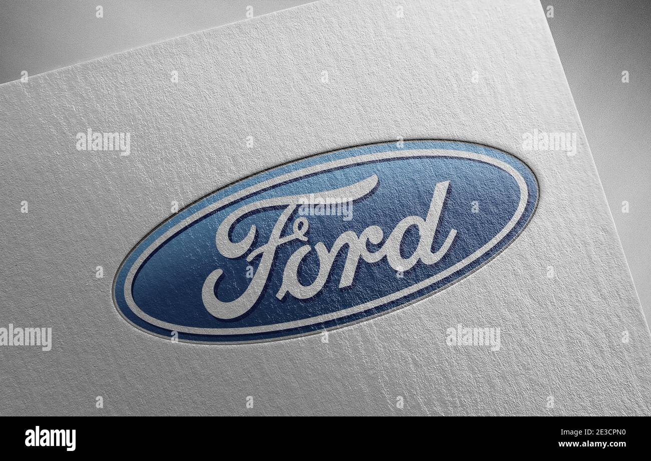 ford Logo Papier Textur Illustration Stockfoto