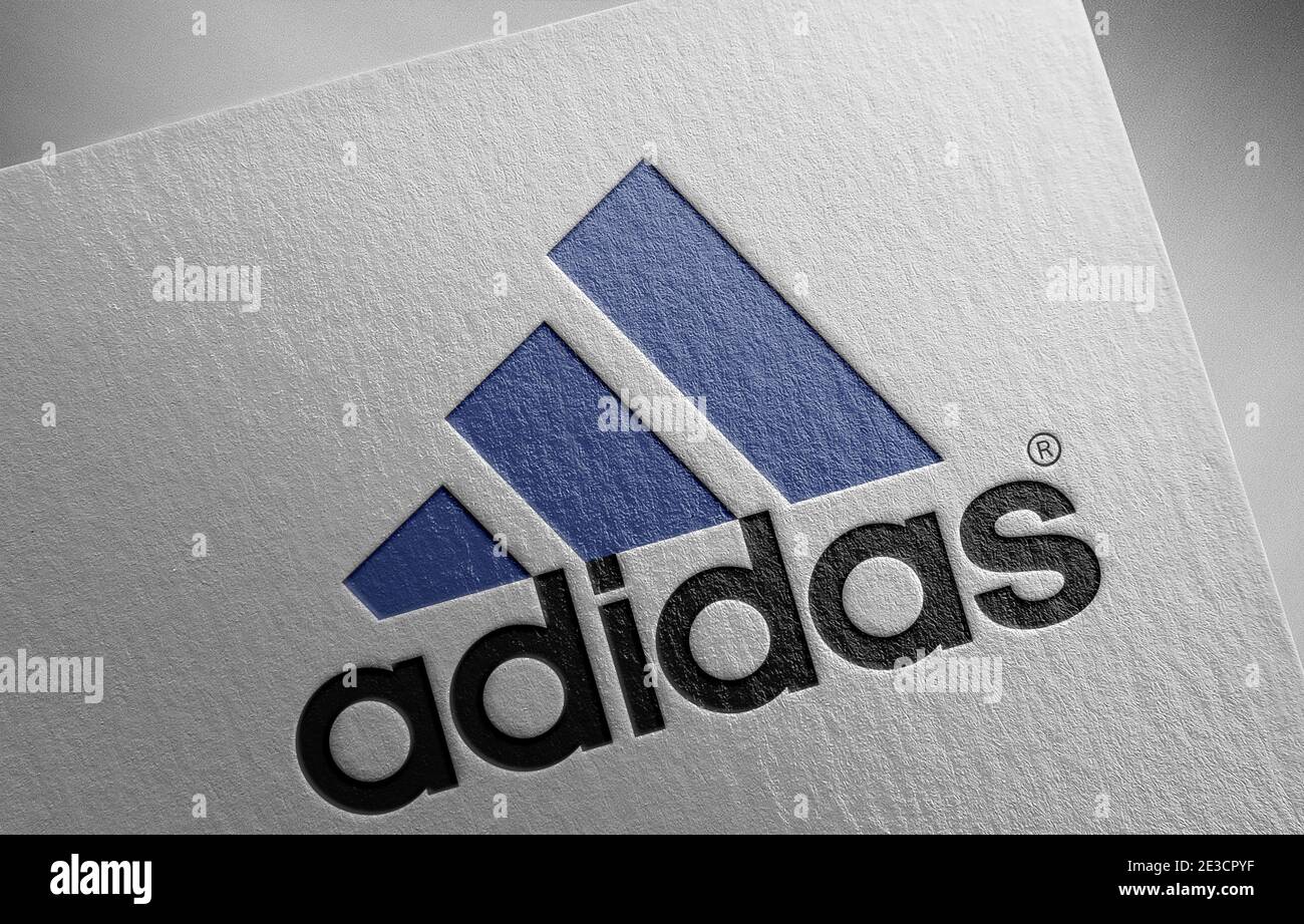 Adidas Logo Papier Textur Illustration Stockfoto