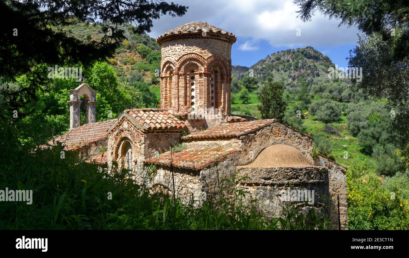 Seltene byzantinische Kirche in Kreta, Griechenland Stockfoto