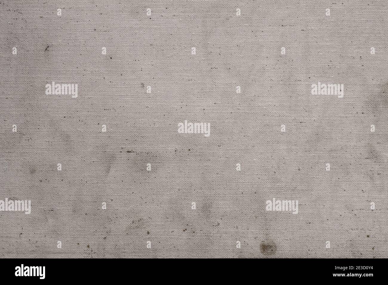 Textur von gealterter Leinwand, Sacktuch, schmutzige Flecken, Flecken, vintage grauen Hintergrund Stockfoto