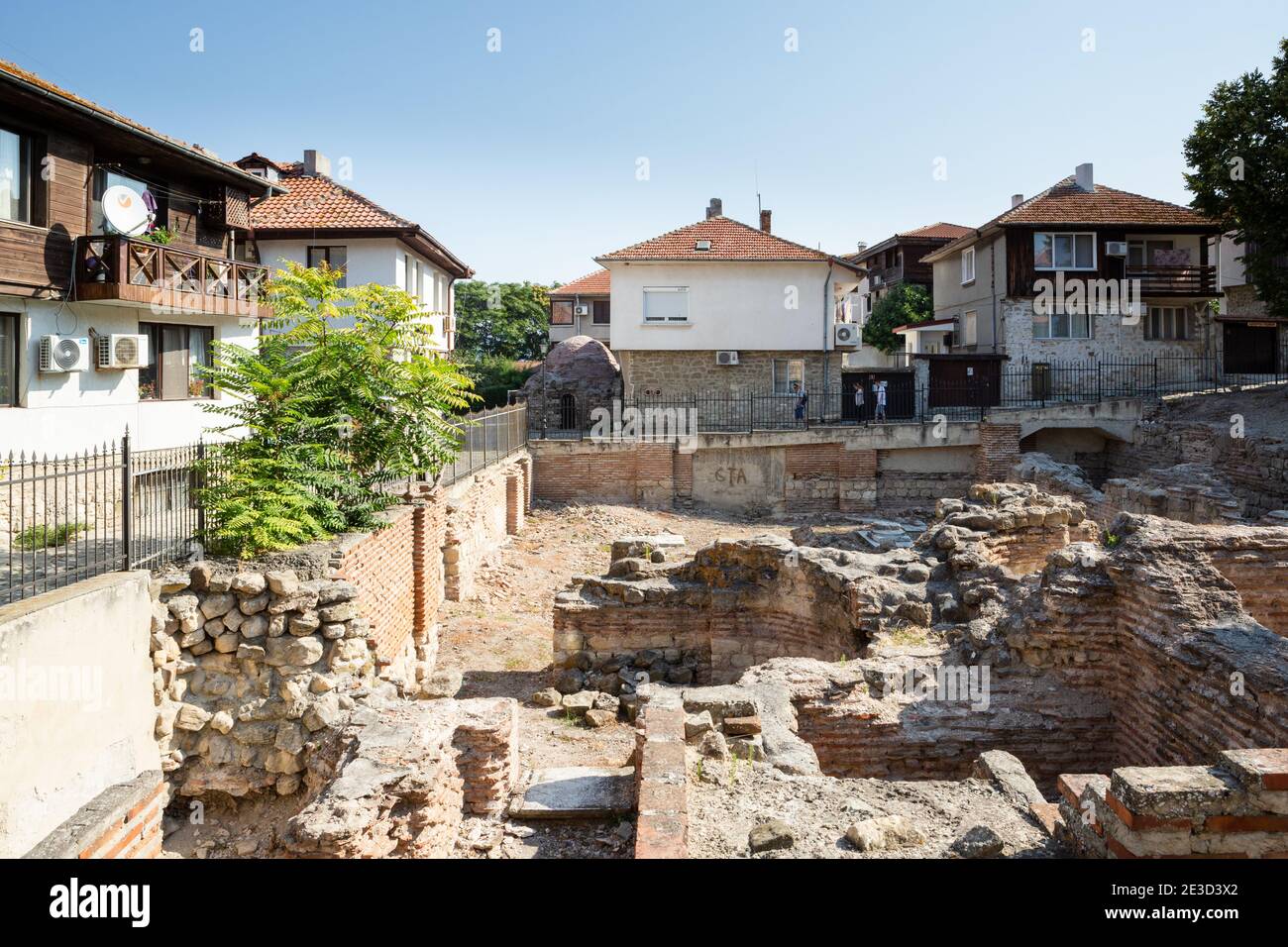 Ruinen in der Altstadt von Nessebar, Bulgarien Stockfoto