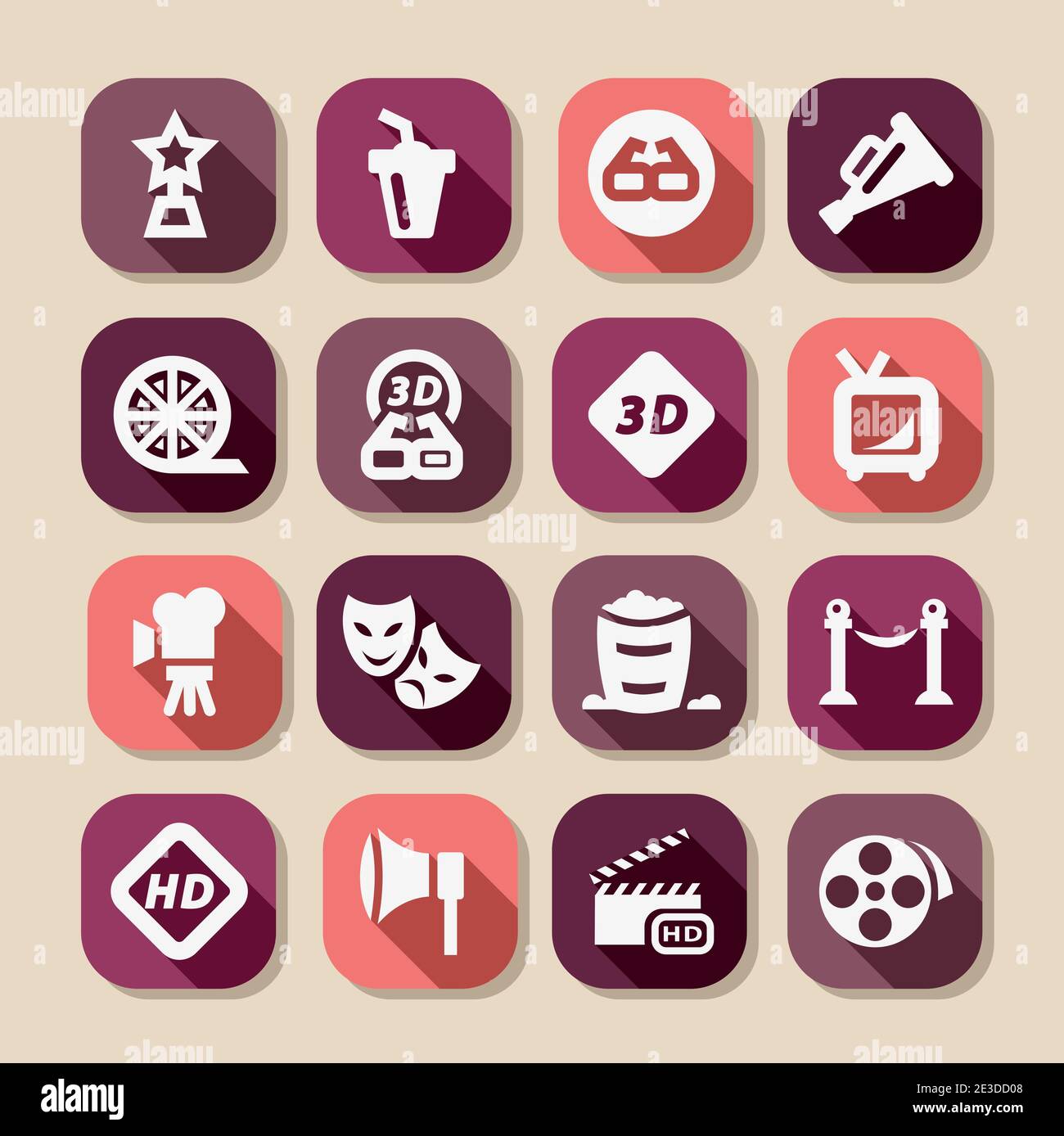 Elegantes Movie Icons Set Für Mobile, Web Und Anwendungen. Stock Vektor