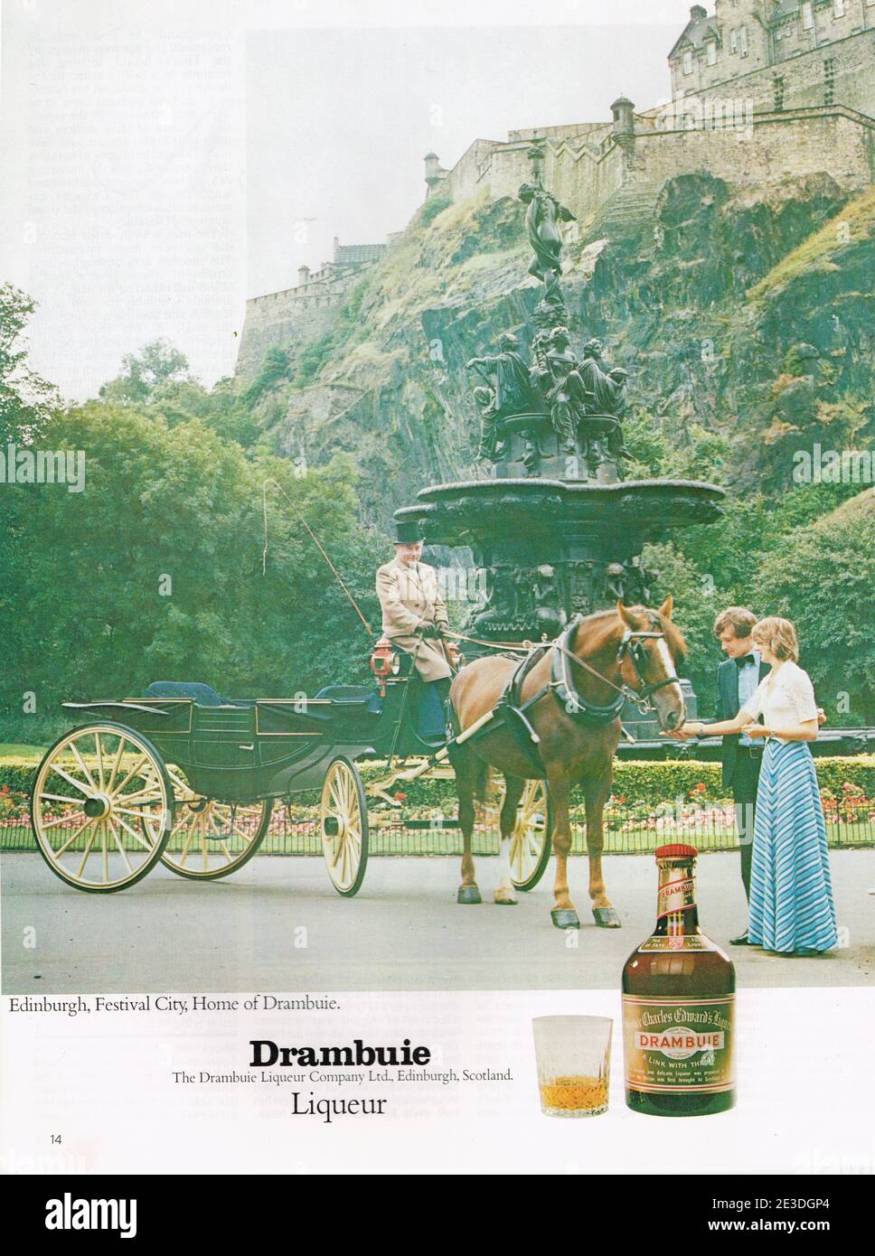 Archive: Werbung für Drambuie Liquor, veröffentlicht in 'in Britain' Magazine, Großbritannien, 1978: Stockfoto