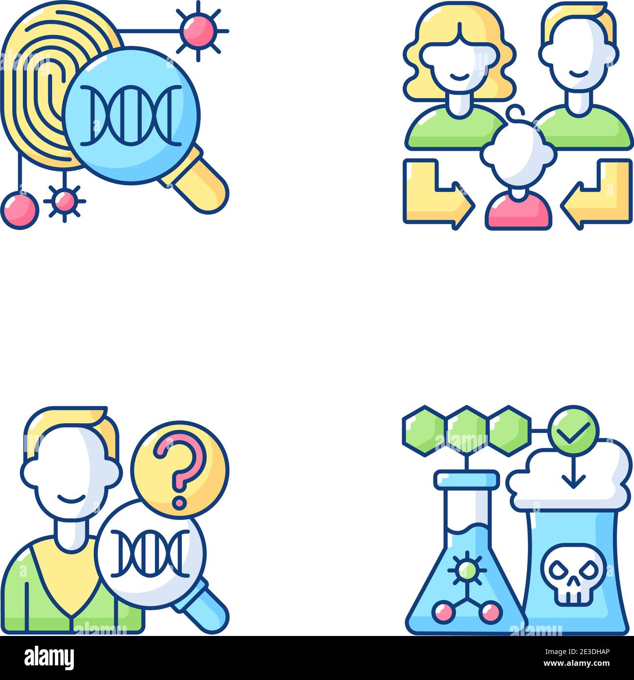 RGB-Farbsymbole für die menschliche Reproduktion eingestellt Stock Vektor