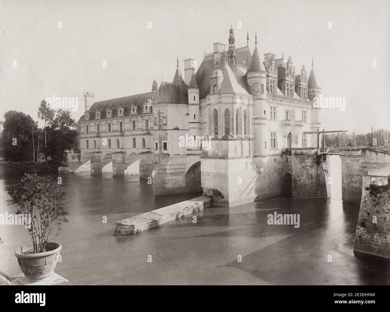 Vintage 19. Jahrhundert Foto: Schloss von Chenonceau, Loire-Tal, Frankreich. Stockfoto