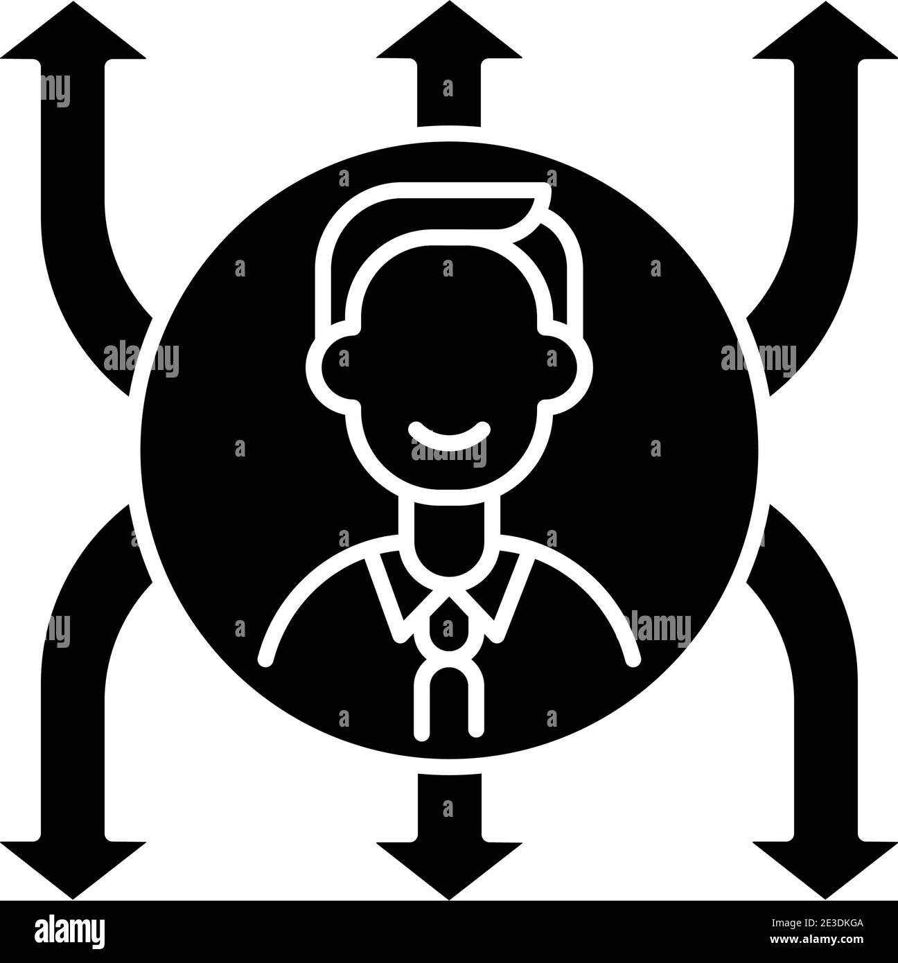 Schwarzes Glyphensymbol für Flexibilität Stock Vektor