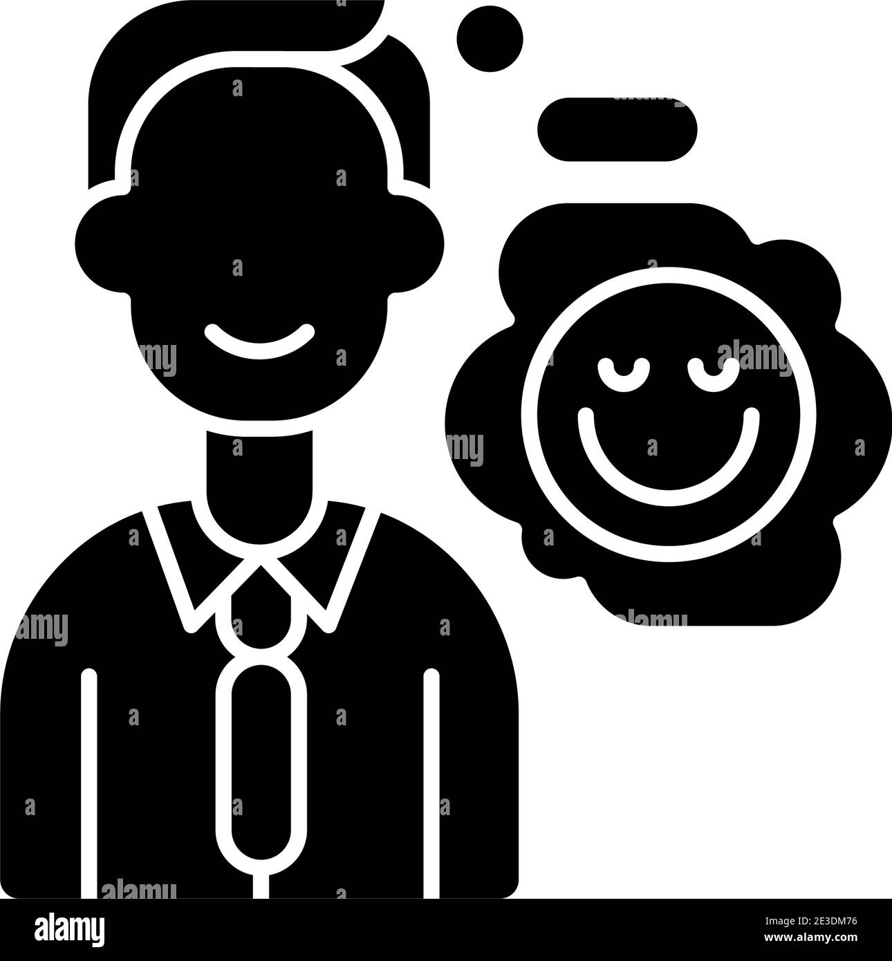 Positive Einstellung schwarzes Glyphen-Symbol Stock Vektor