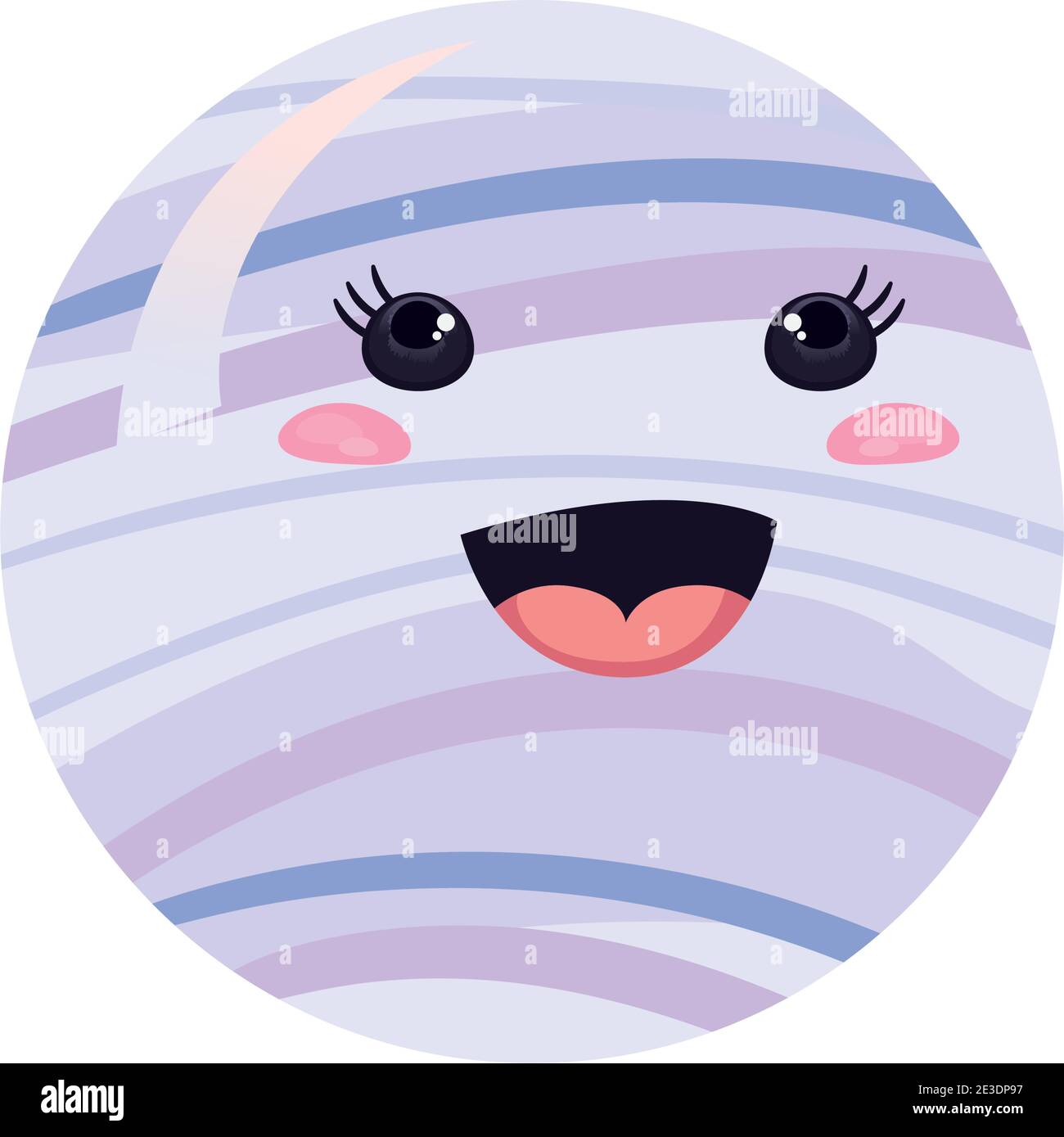 White kawaii Planet des Raumes futuristischen und Kosmos Thema Vektor Abbildung Stock Vektor