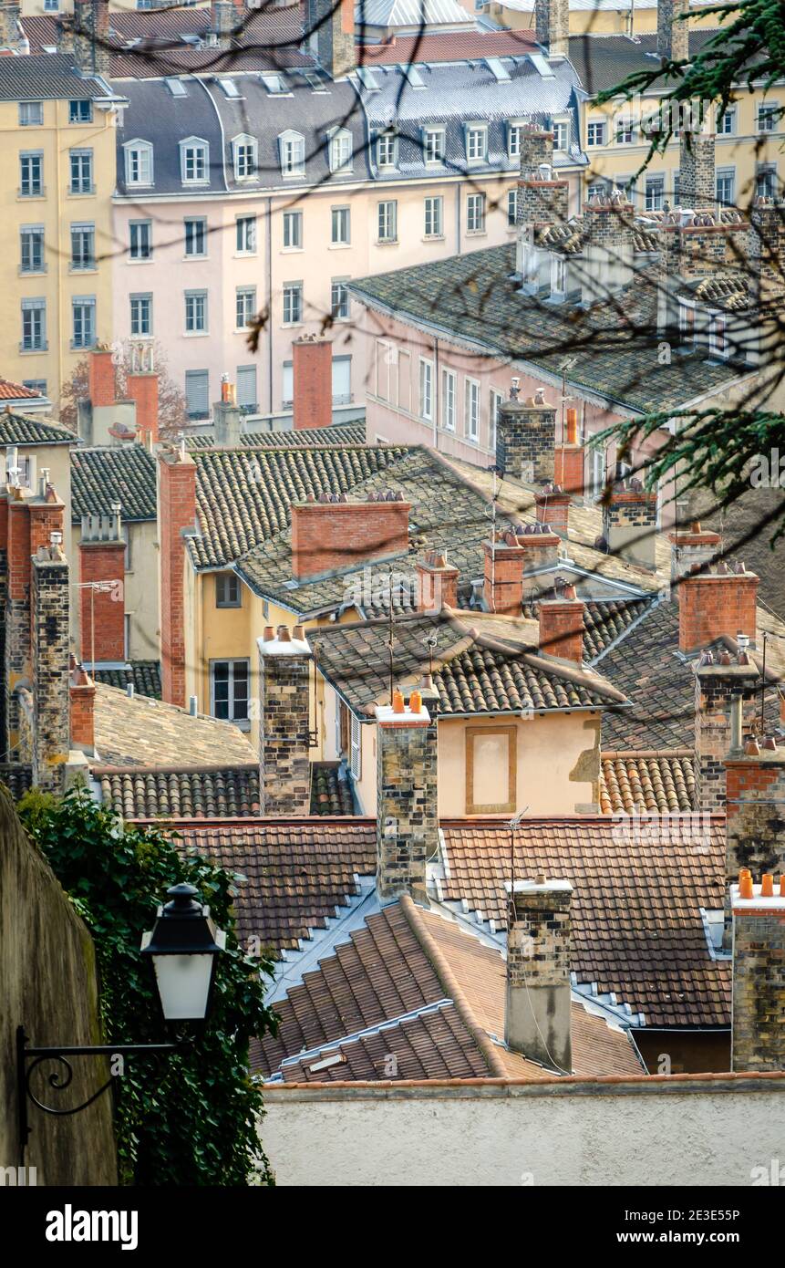 Dächer in Lyon, Frankreich Stockfoto