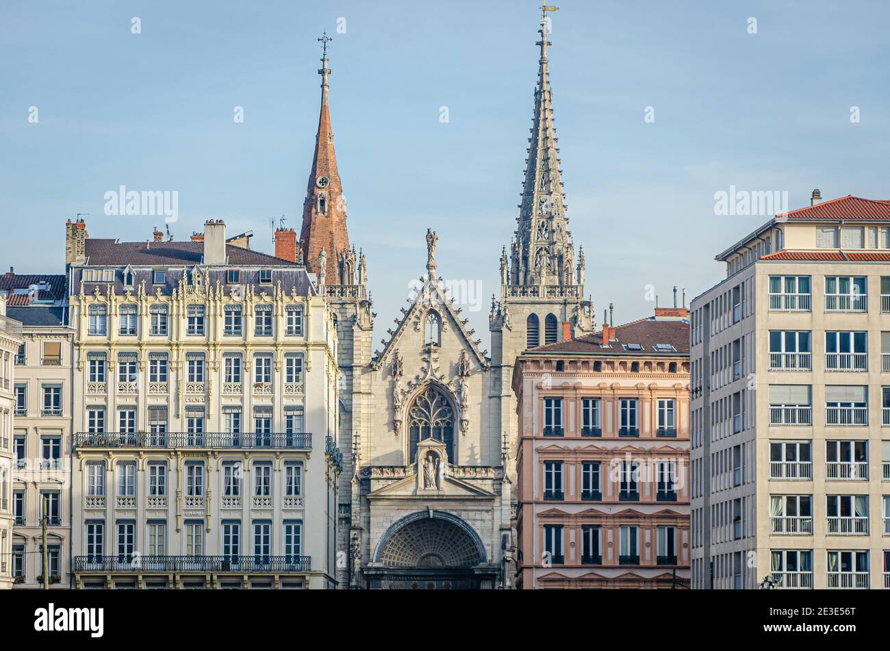 Blick auf die Kathedrale in Lyon, Frankreich Stockfoto