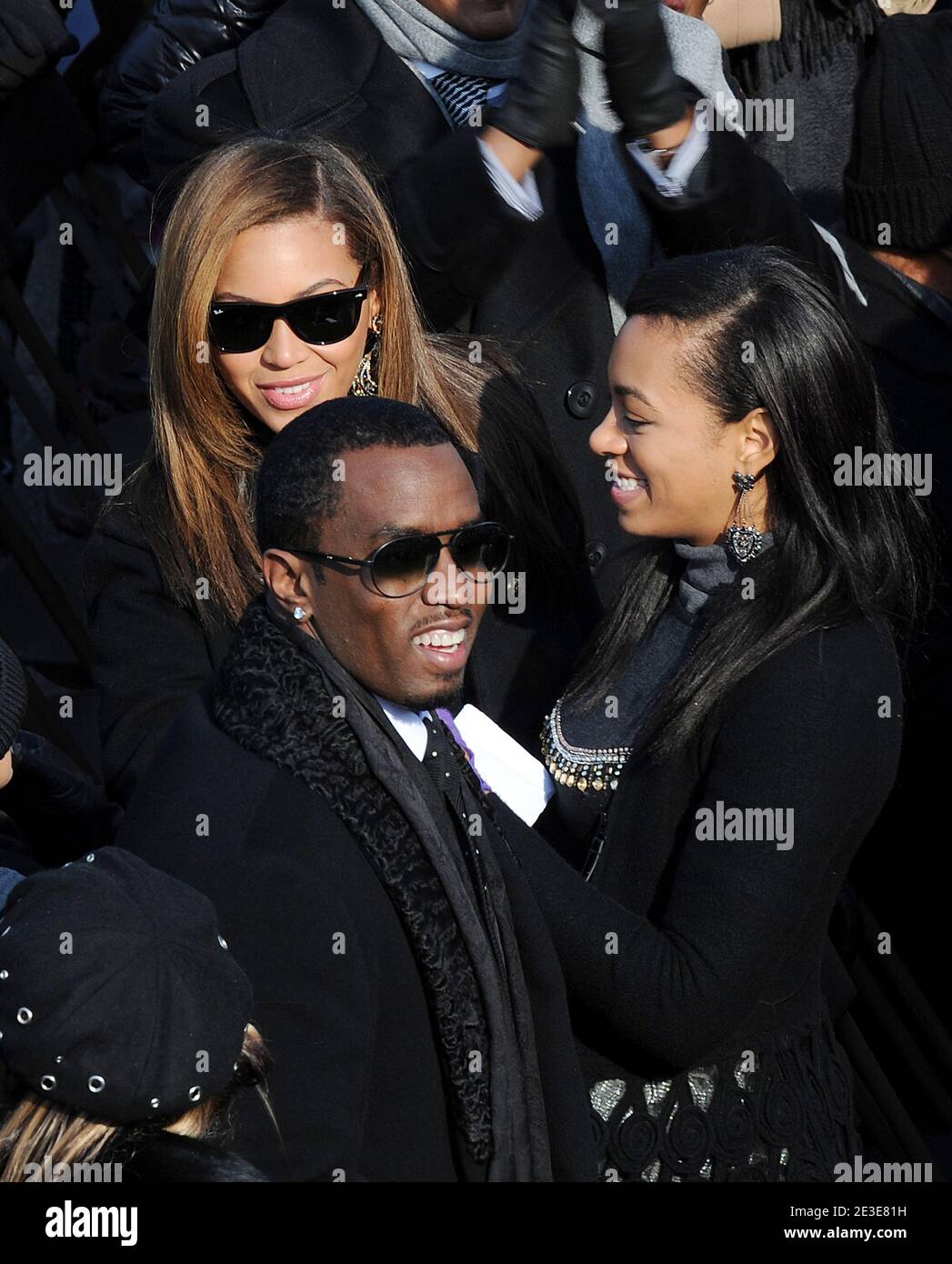 Beyonce Knowles, Schwester solange Knowles, Sean 'Diddy' Combs und Jay-Z nehmen am 20. Januar 2009 an den Einweihungszeremonien von Präsident Barack Obama auf dem Capitol Hill in Washington, D.C., USA Teil. Foto von Douliery/Hann/ABACAPRESS.COM Stockfoto