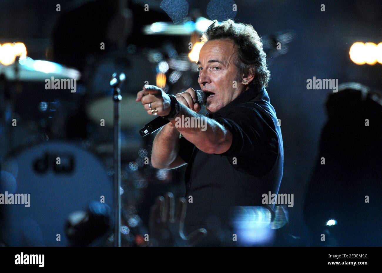 Bruce Springsteen tritt beim Super Bowl XLIII auf. Tampa, Florida, USA am 1. Februar 2009. Foto von Lionel Hahn/ABACAPRESS.COM Stockfoto