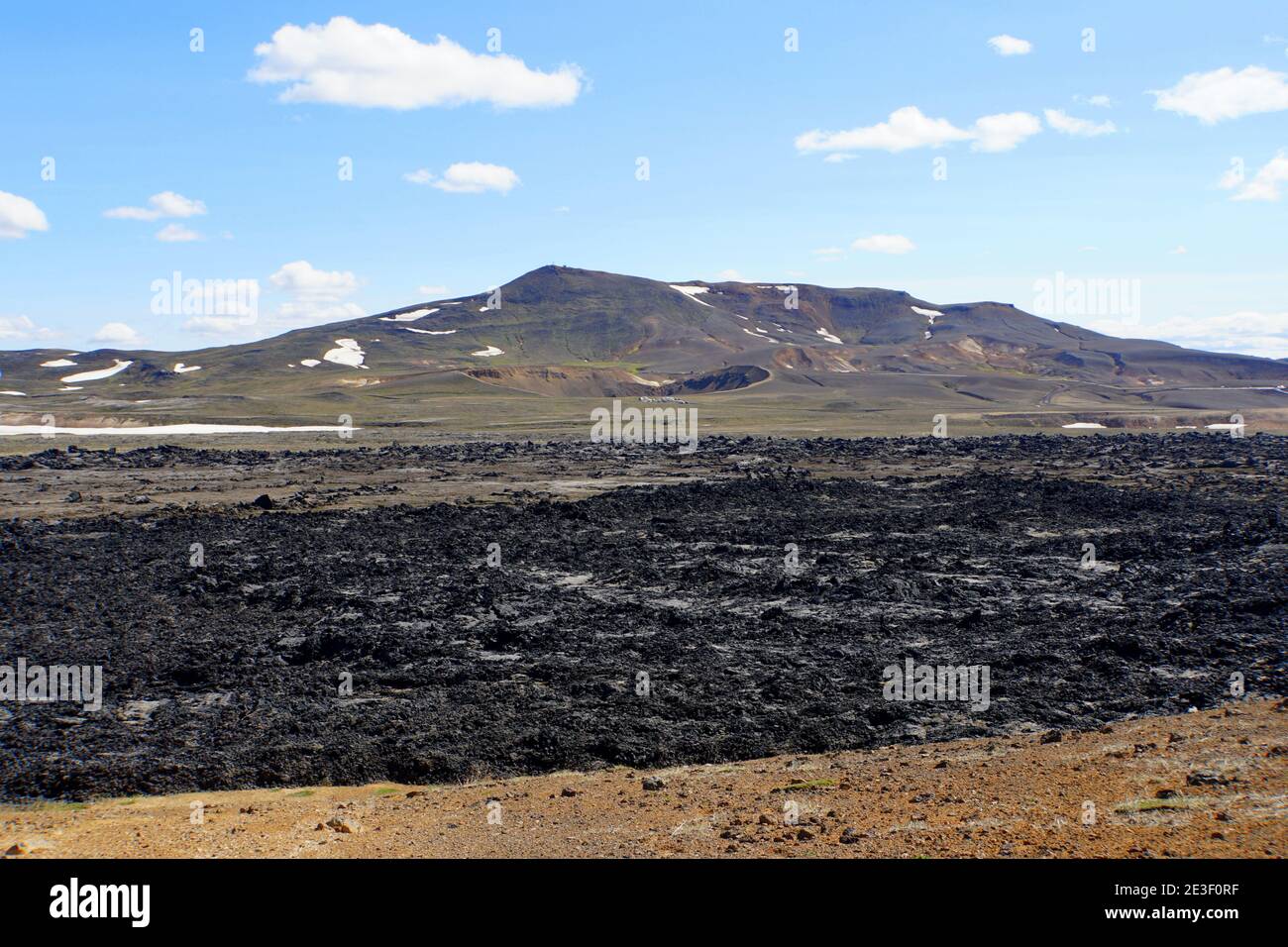 Die Überreste der Vulkanausbrüche in der Nähe von Krafla Lava Field, Myvatn, Island Stockfoto