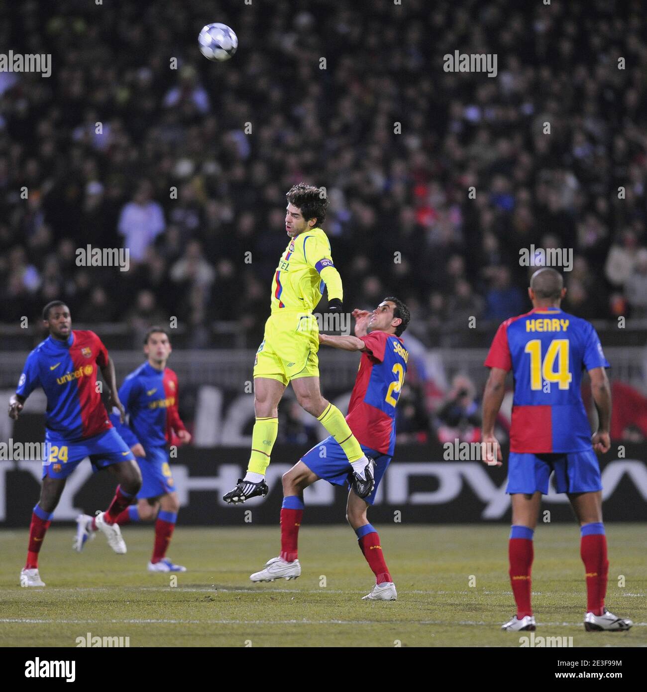 Lyon's Juninho während der UEFA Champions League - erste Ausscheidungsrunde - erste Etappe - Lyon vs Barcelona in Lyon, Frankreich am 24. Februar 2009. Das Spiel endete in einem Unentschieden von 1-1. Foto von Stephane Reix/ABACAPRESS.COM Stockfoto