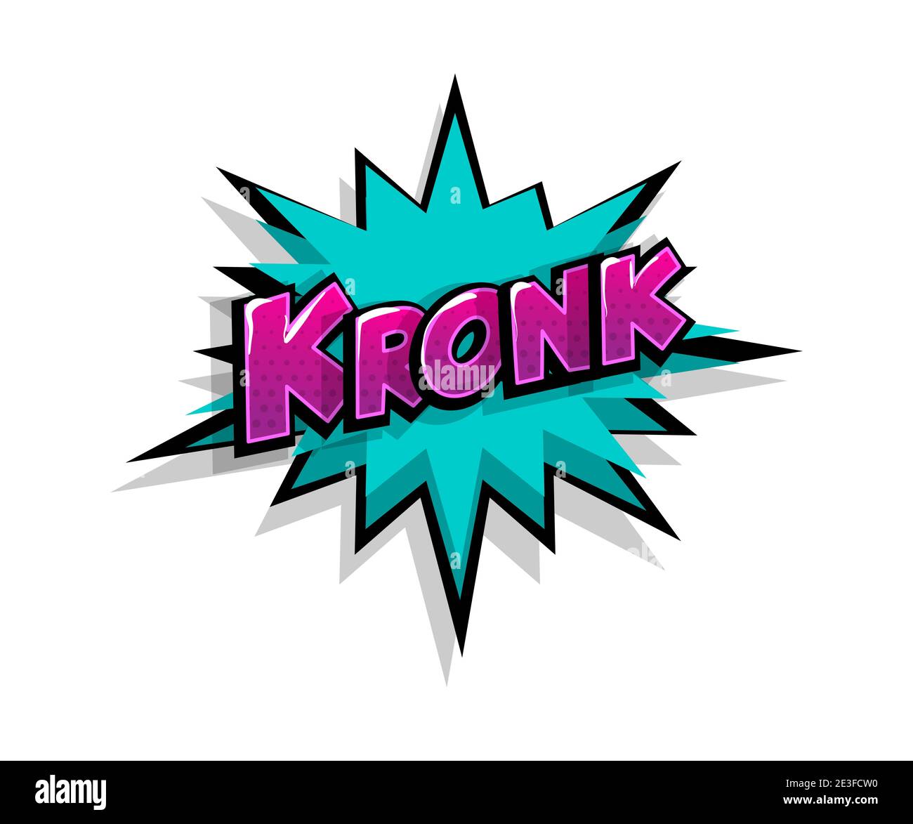 Schriftzug kronk, Boom. Soundeffekte mit Comic-Logo. Vektorblase Symbol Sprachphrase, Zeichentrickfilm Schriftart Etikett, Sounds Illustration. Comics Buch lustig tex Stock Vektor