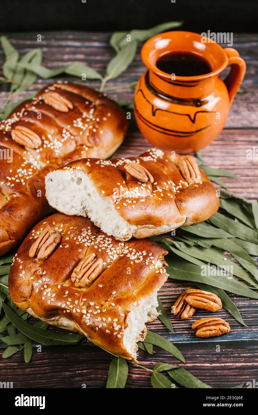 Traditionelles mexikanisches Brot namens 'Pan de Fiesta' aus Tlaxcala und Puebla Mexiko Stockfoto