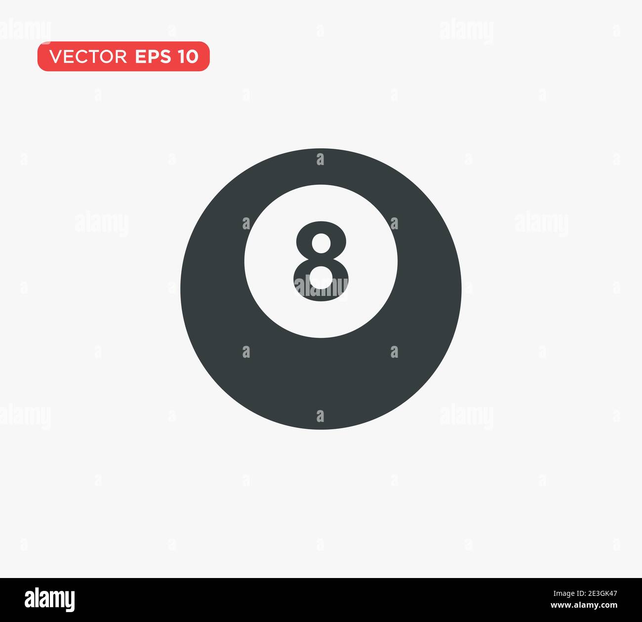 Pool Acht Ball Symbol Vektor Illustration Design editierbare realisierbare EPS 10 Stockfoto