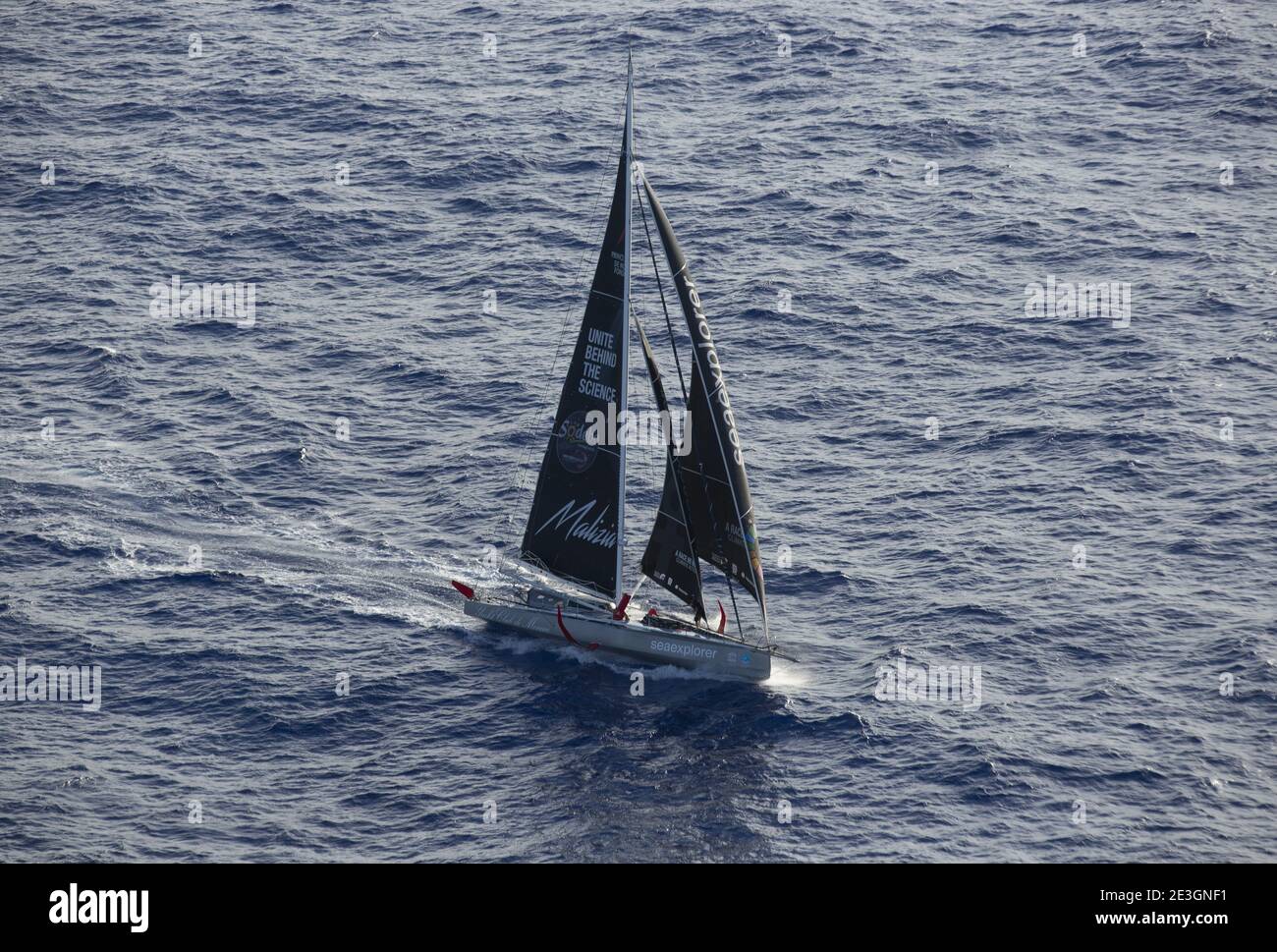 Boris Herrmann (ger) segelt auf dem Imoca SeaExplorer - Yacht Club de Monaco während der 2020-2021 VendÃ&#x83;Â©e Globe, 9. Auflage des Solo Nonstop-Weltjacht-Rennens, am 15. Januar 2021 ab nach Recife, Brasilien - Foto Newman Homrich/ DPPI / LiveMedia Stockfoto