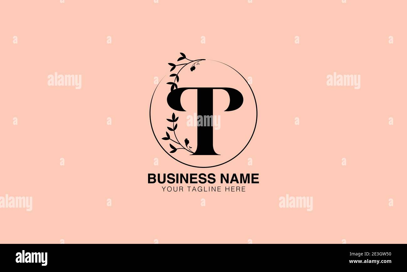 Floral T TT Initial Logo auf der Basis von Initial modernes Monogramm-Logo, Vektor-Vorlage Bild. Luxus-Logo, feminine Logo. Typografie-Logo Stock Vektor