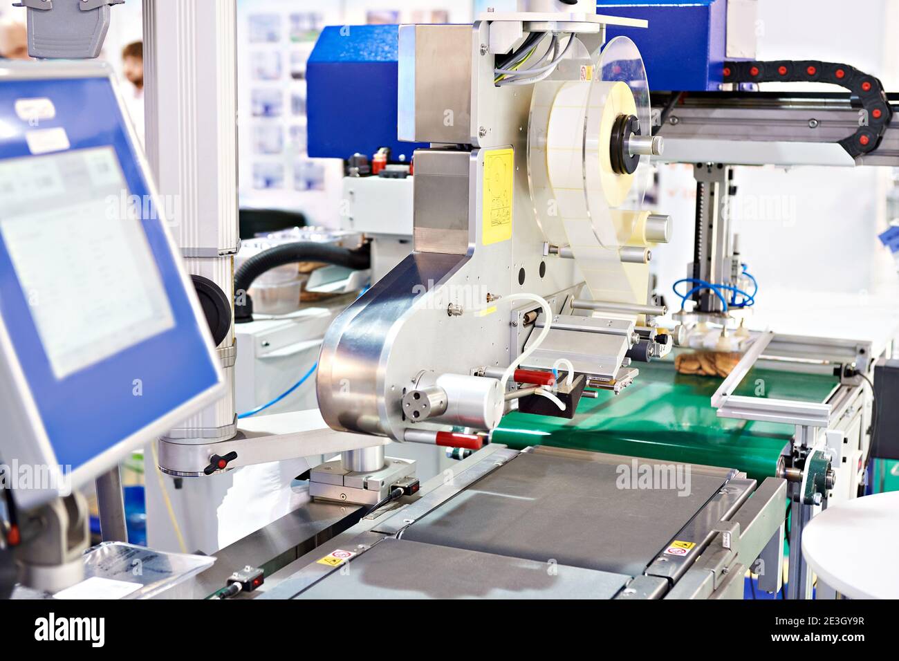 Maschine von Wäge- und Etikettieranlagen Stockfoto