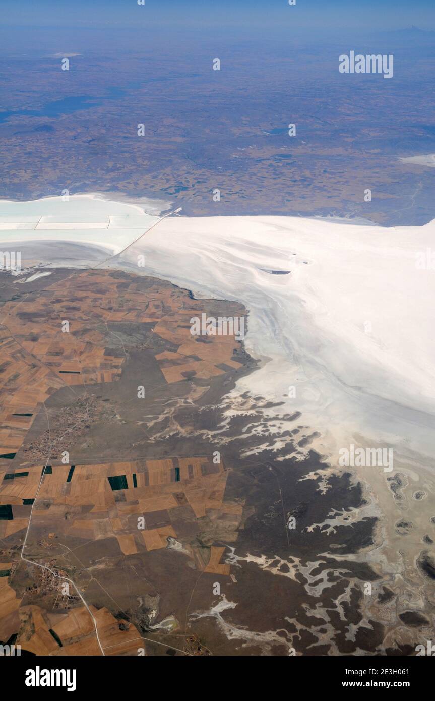 Tuz-See, Luftansicht, Türkei Stockfoto