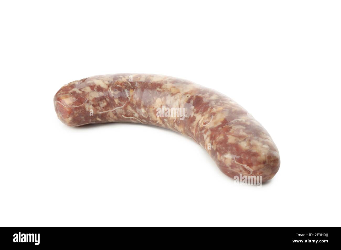Leckere Rohwurst isoliert auf weißem Hintergrund Stockfoto