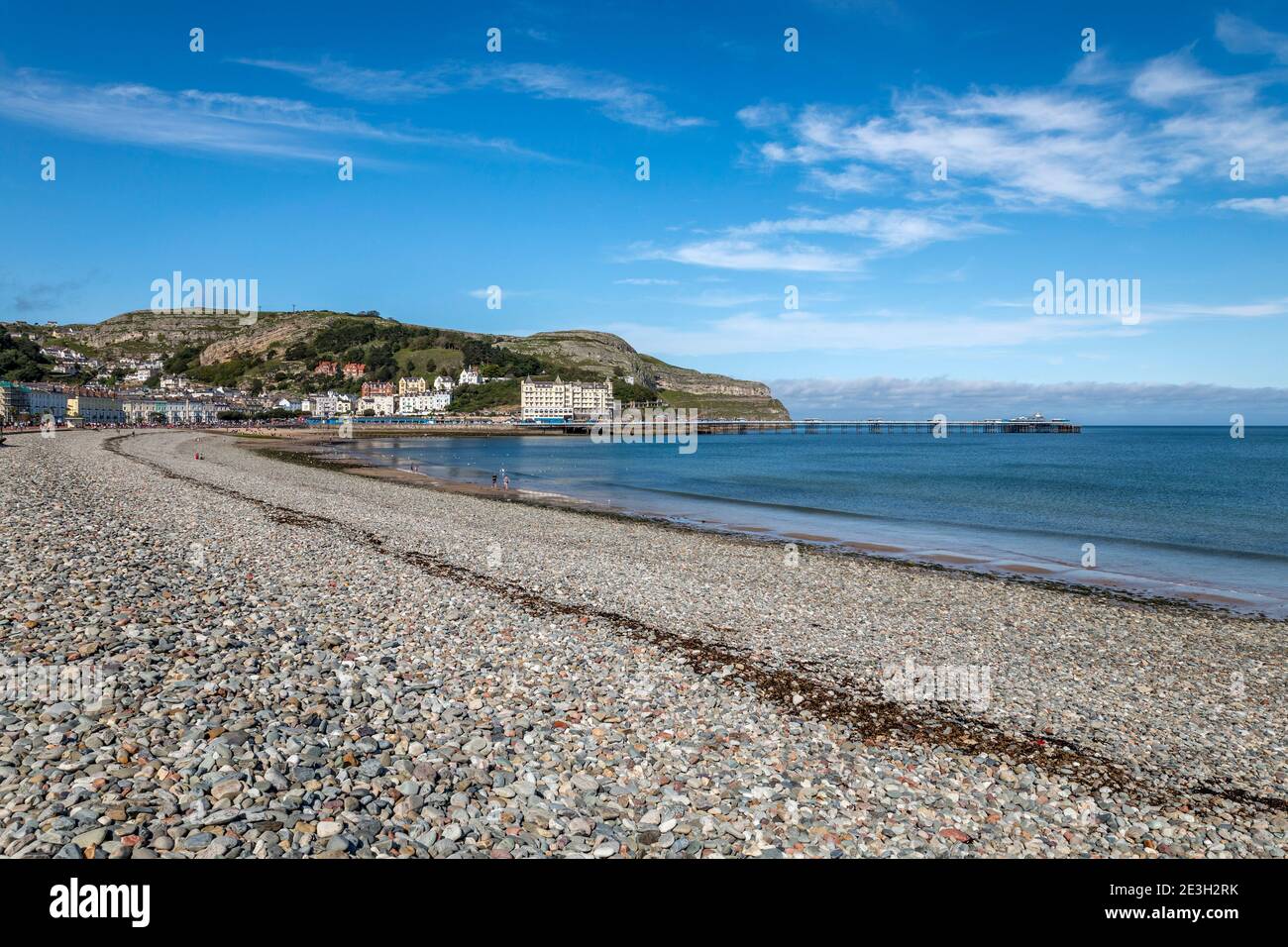 Llandudno Beach und Great Orme; Wales; Großbritannien Stockfoto