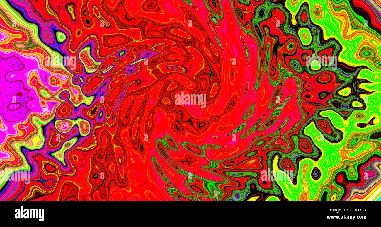 Psychedelische Grafik Illustration Hintergrund deisgn, Flüssigkeit Welle lebendige Tapete Vorlage. Stockfoto