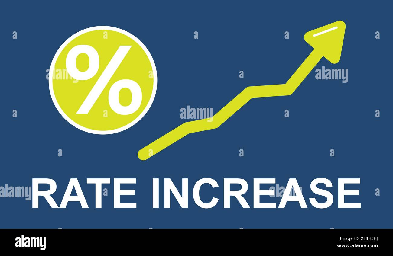 Darstellung eines Konzepts zur Erhöhung der Rate Stockfoto