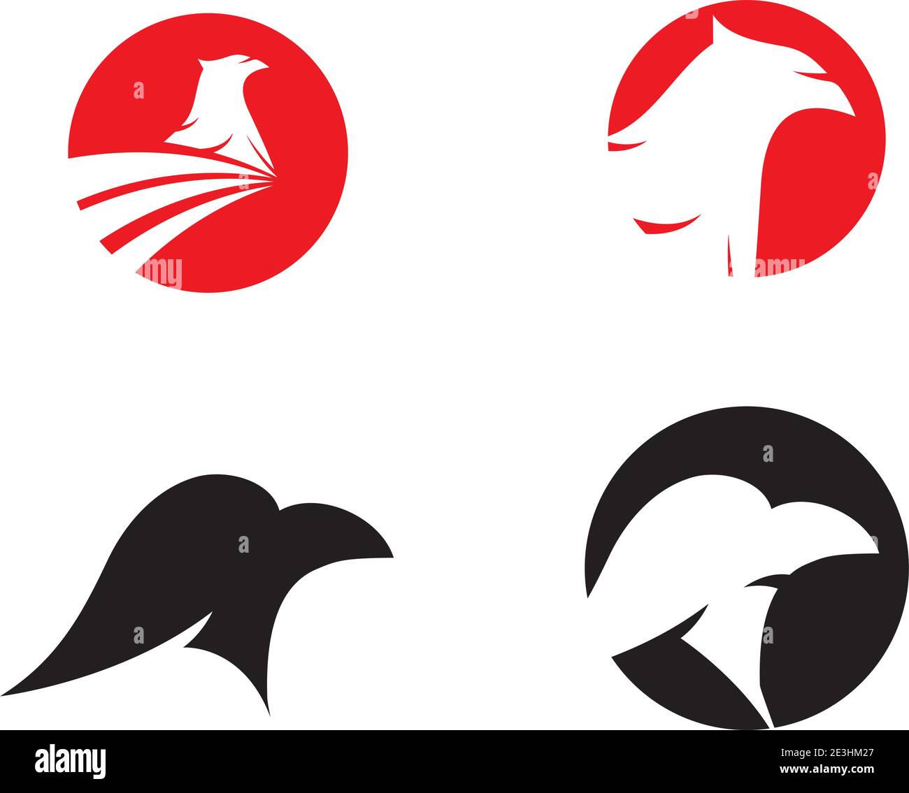 Set Falcon Eagle birdWave Logo Vorlage Vektor Symbol Natur Stock Vektor