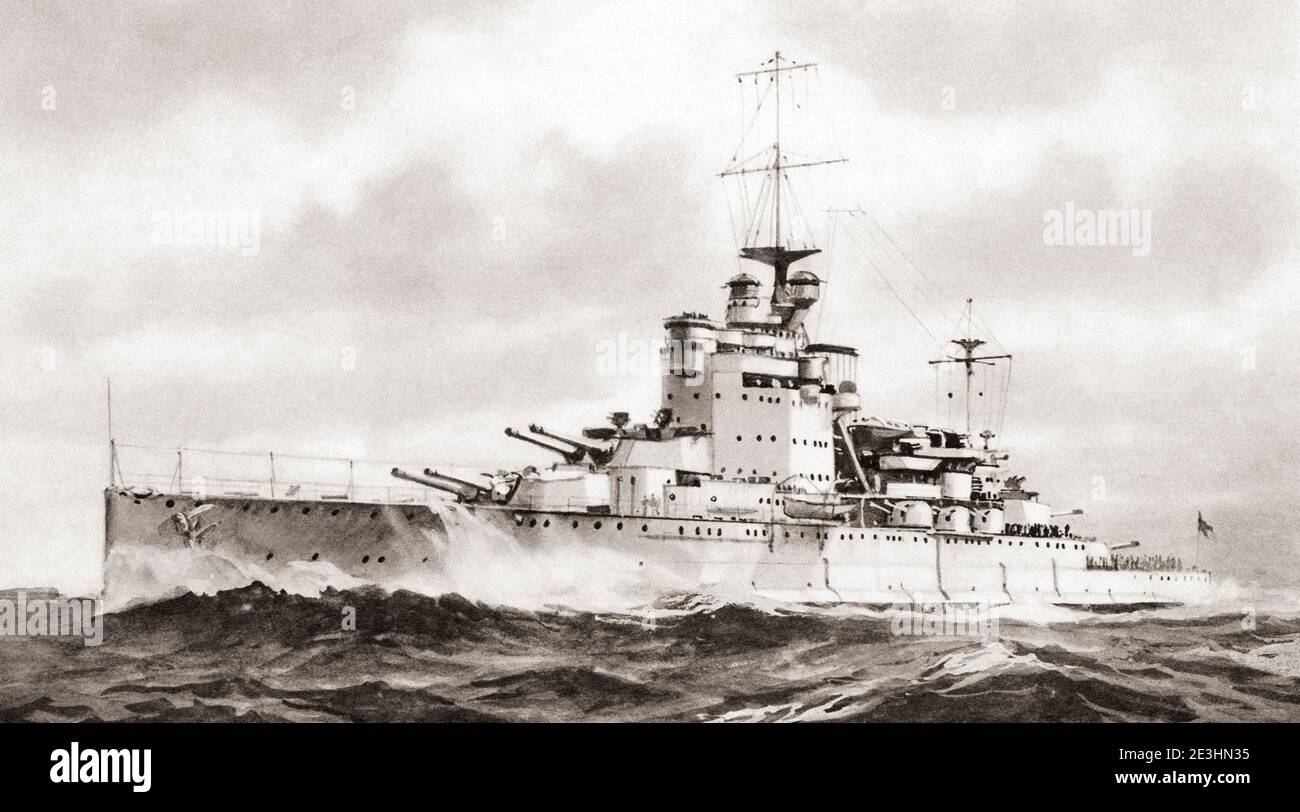 HMS Queen Elizabeth (1913). Hier nach ihrer Modernisierung zu sehen