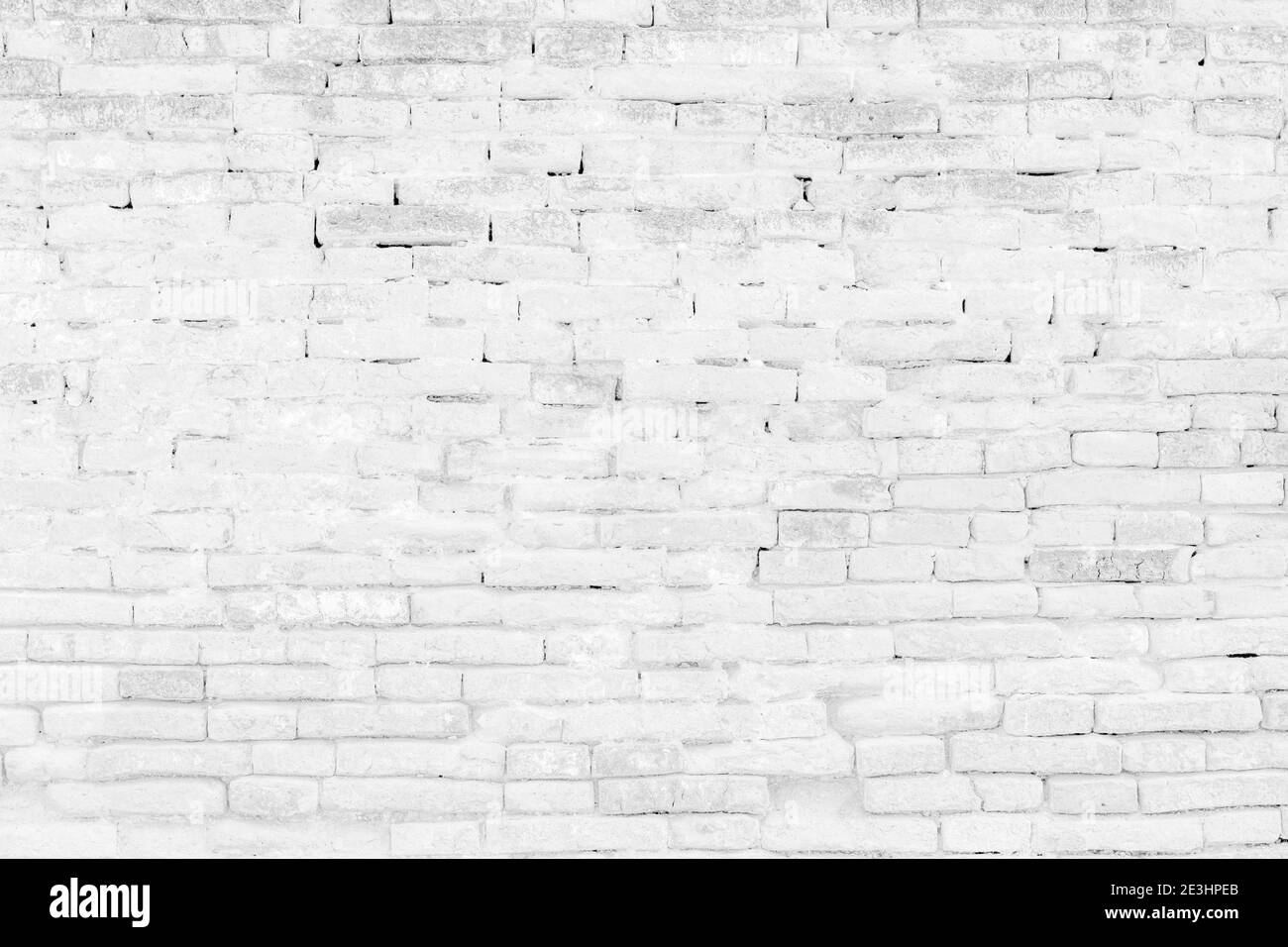 Alte Backsteinmauer Hintergrund. Weiße rustikale Textur. Design-Element für Web, Banner oder Wallpaper. Stockfoto