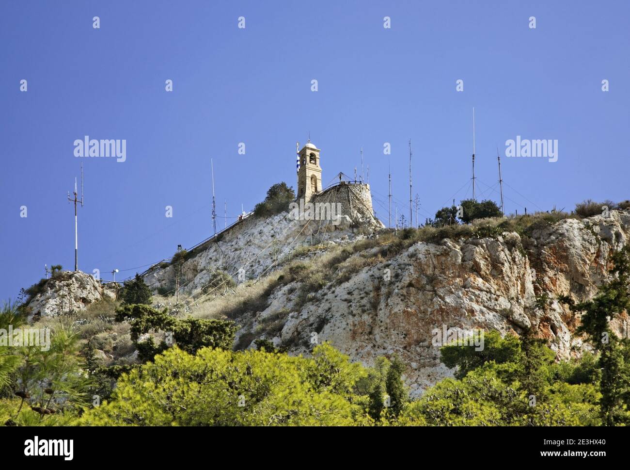 Kirche St. Georg auf dem Berg Lycabettus in Athen. Griechenland Stockfoto