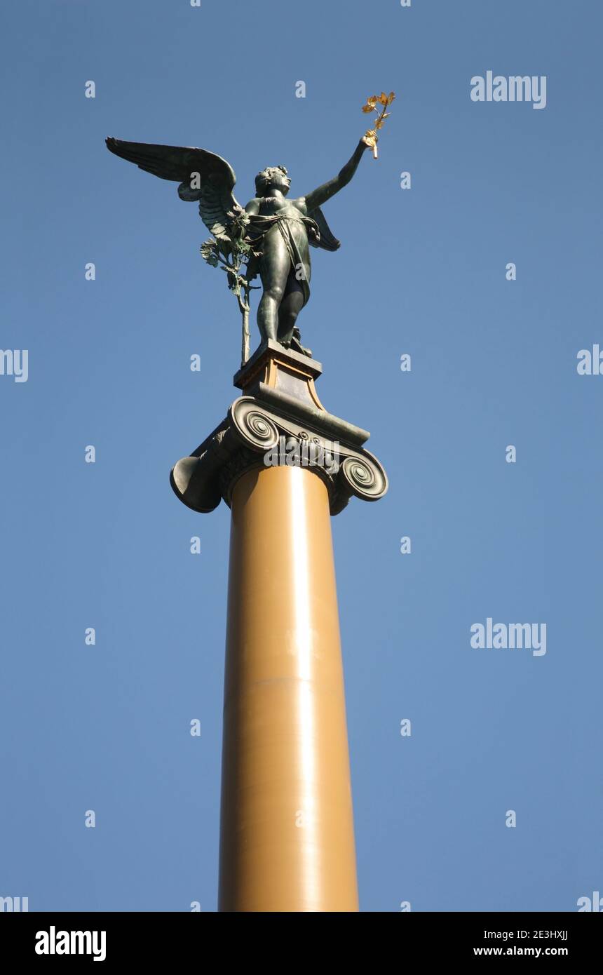 Skulptur von Svatopluk bei Cechuv Сech Brücke (die meisten) in Prag. Der Tschechischen Republik Stockfoto
