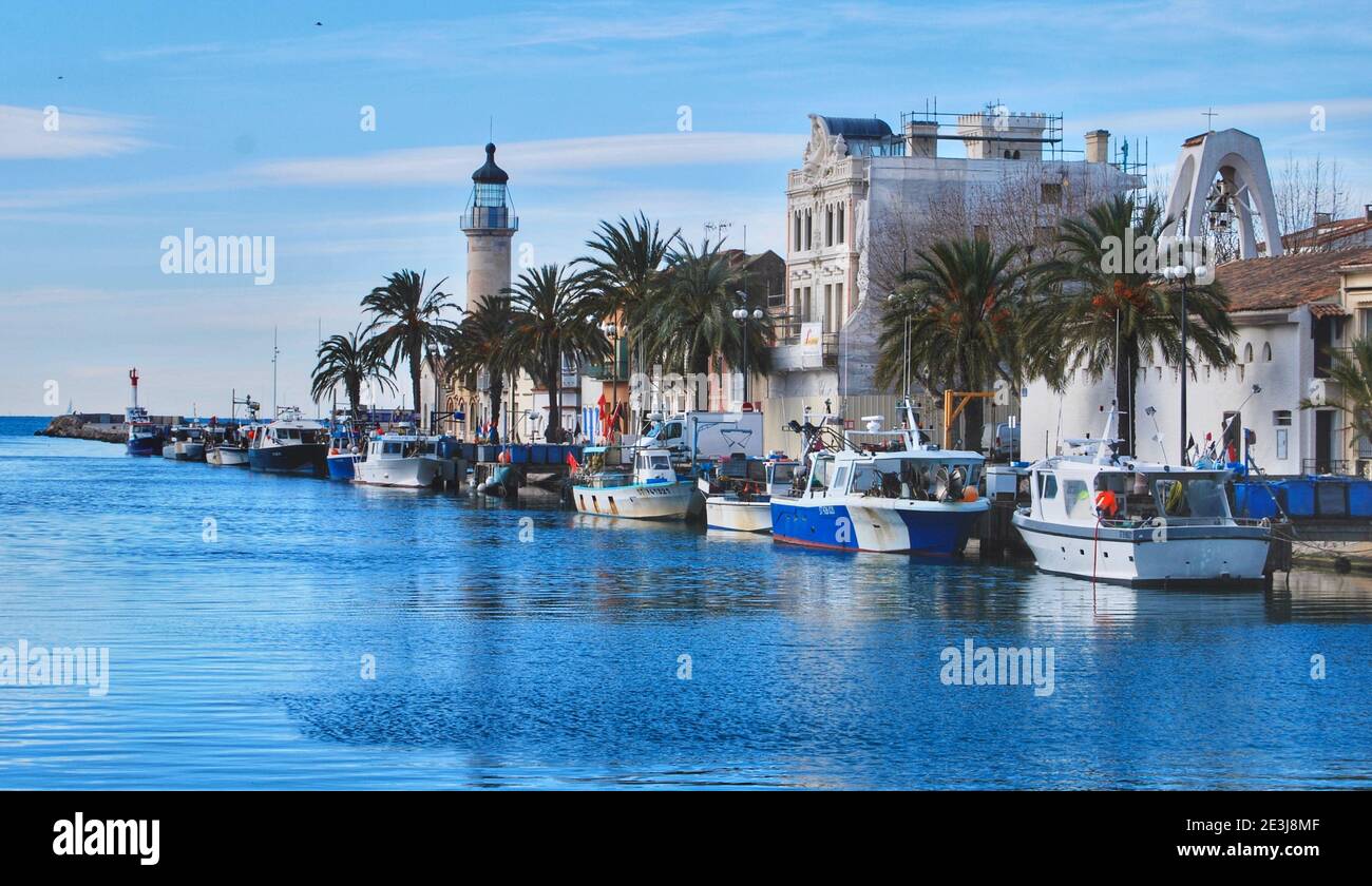 Fischerort am Mittelmeer in der Nähe von Marseille, Frankreich Stockfoto