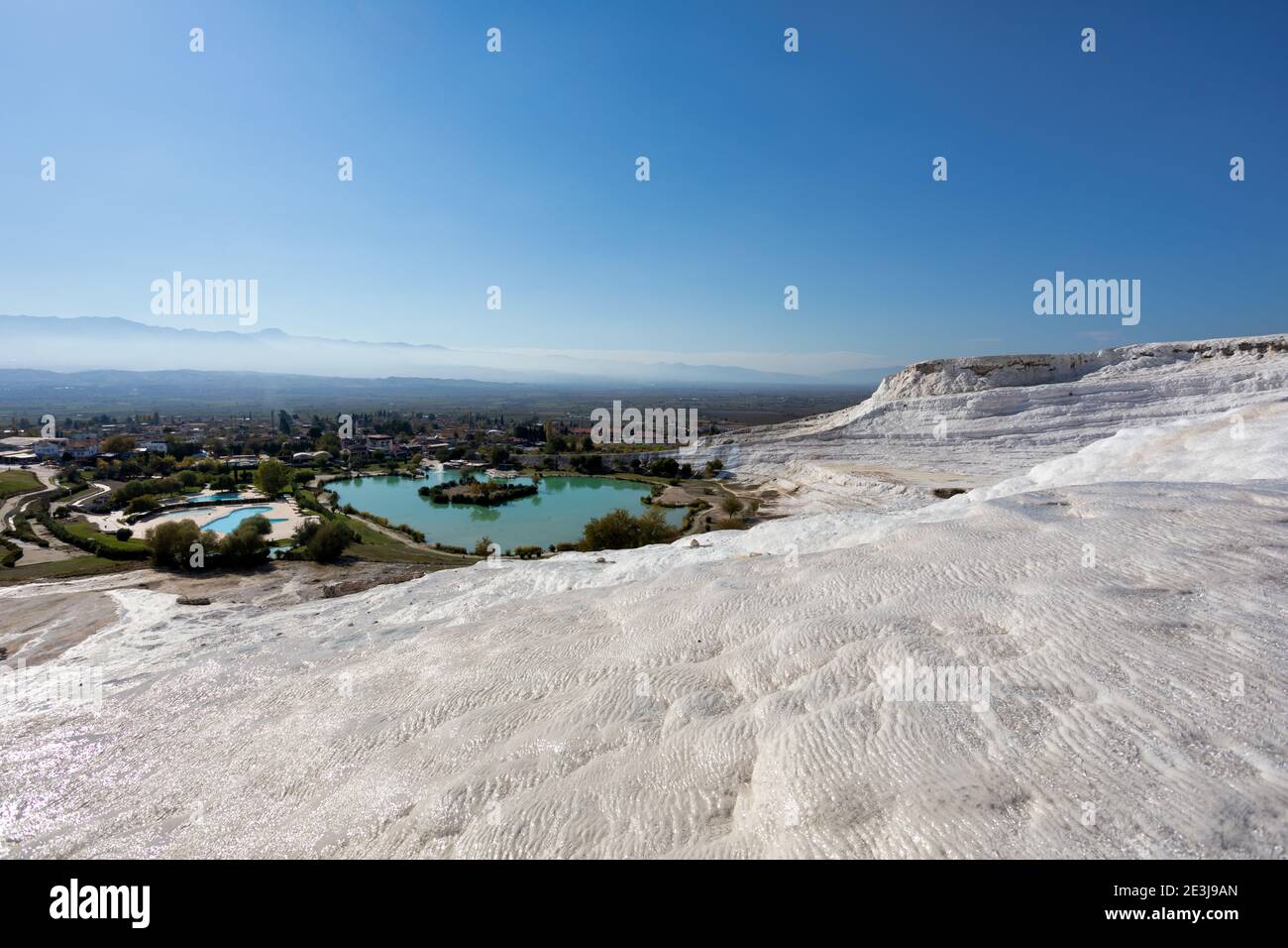 Travertinen in Pamukkale Stockfoto