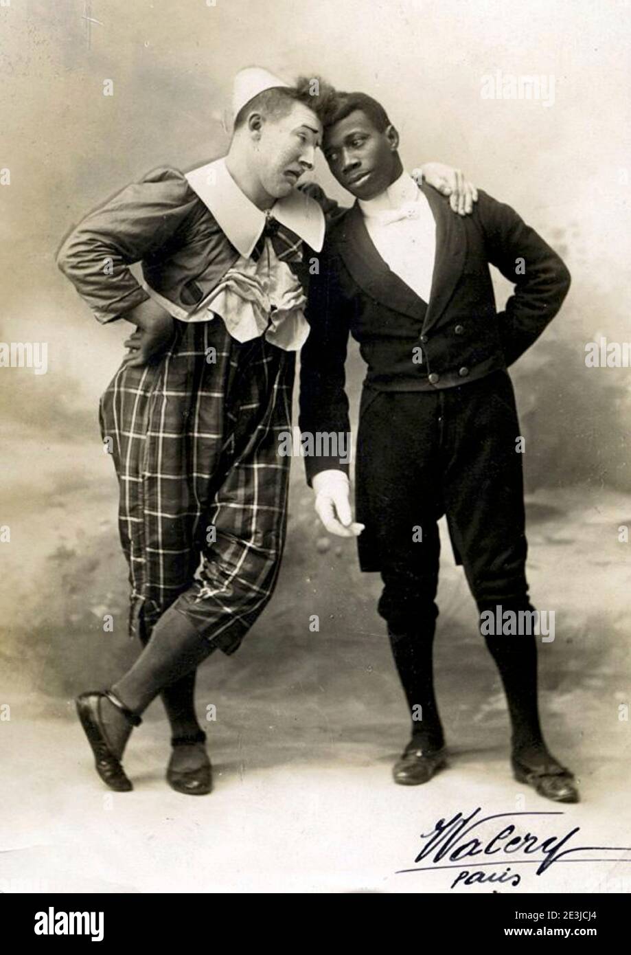 Foottit und Chocolat - Vintage Clown Doppelakt. Stockfoto