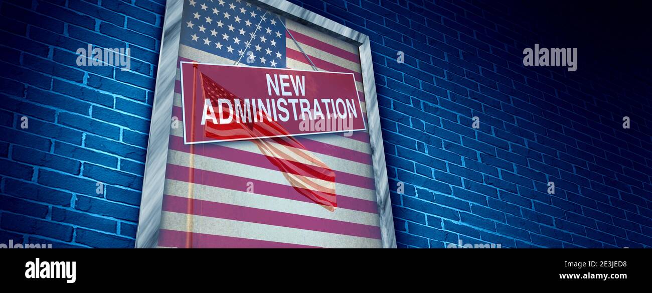 Neue US-Regierung und Einweihung eines amerikanischen Präsidenten oder einer Regierung nach einem siegreichen präsidenten. econ Stockfoto