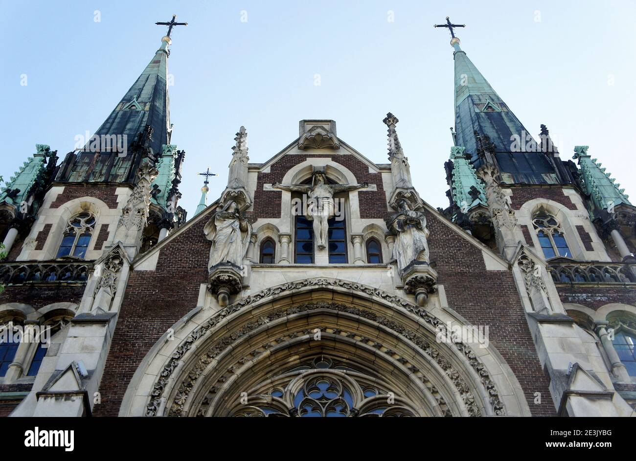 Kreuzigung mit Jesus Christus. Skulptur Jesu Christi. ostern Stockfoto