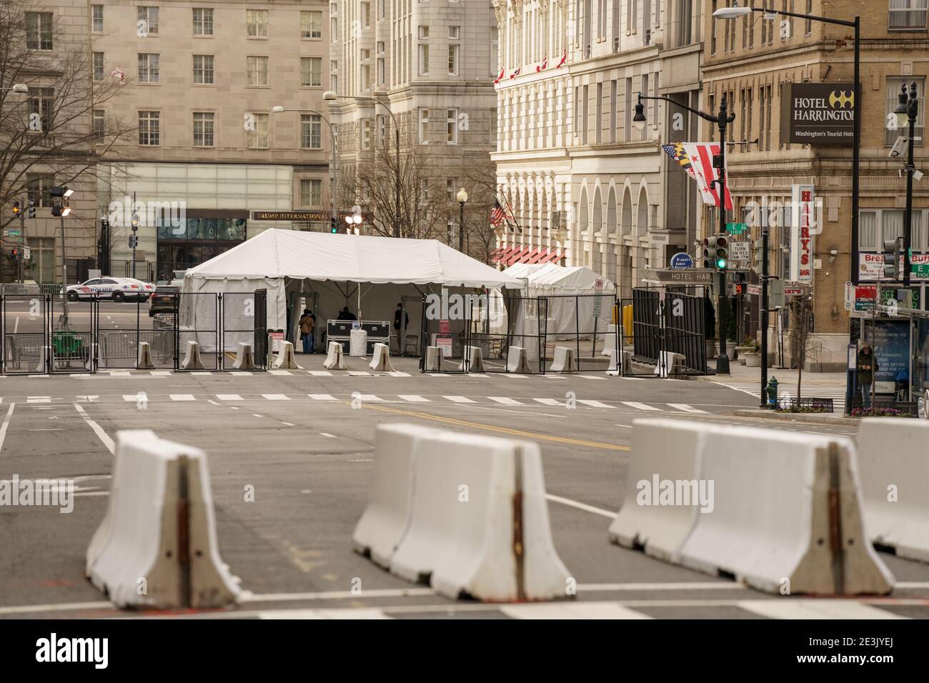 Washington DC, USA - 17. Januar 2021: Pressezugang nach Washington DC während der Wahl des Präsidenten Joe Biden 2021 Stockfoto