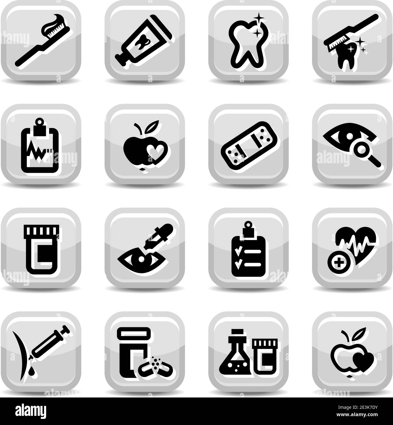 Elegantes Health Icons Set Für Mobile, Web Und Anwendungen. Stock Vektor