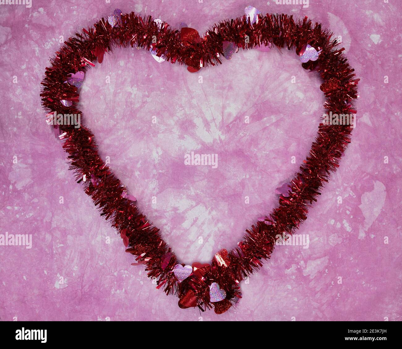 Girlande Valentine Herz flach Lay Rahmen. Stockfoto
