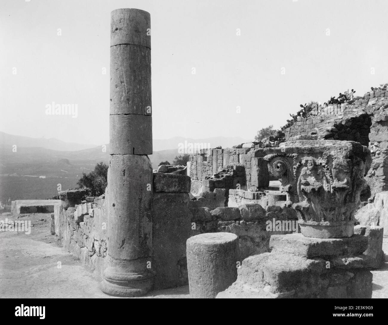 19. Jahrhundert Vintage Foto: Solunto, archäologische Ruinen, Sizilien, Italien. Stockfoto