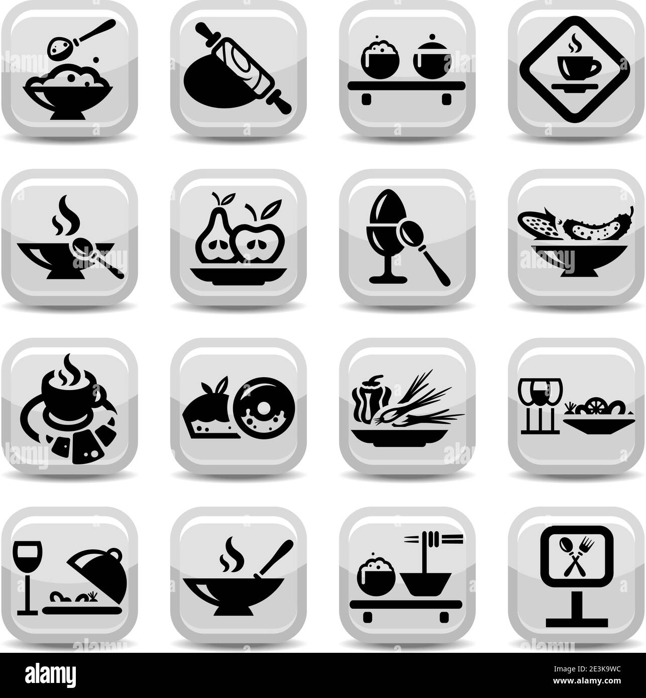 Elegantes Food Icons Set Für Mobile, Web Und Anwendungen. Stock Vektor