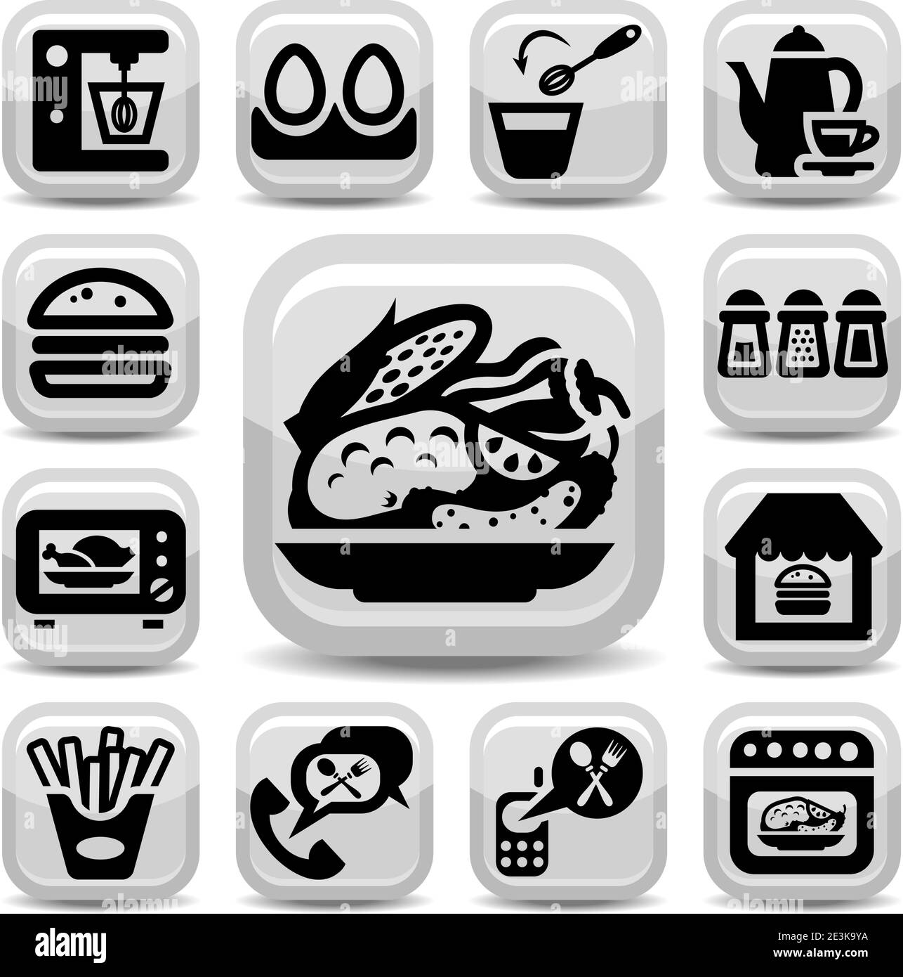 Elegantes Food Vector Icons Set Für Mobile, Web Und Anwendungen. Stock Vektor