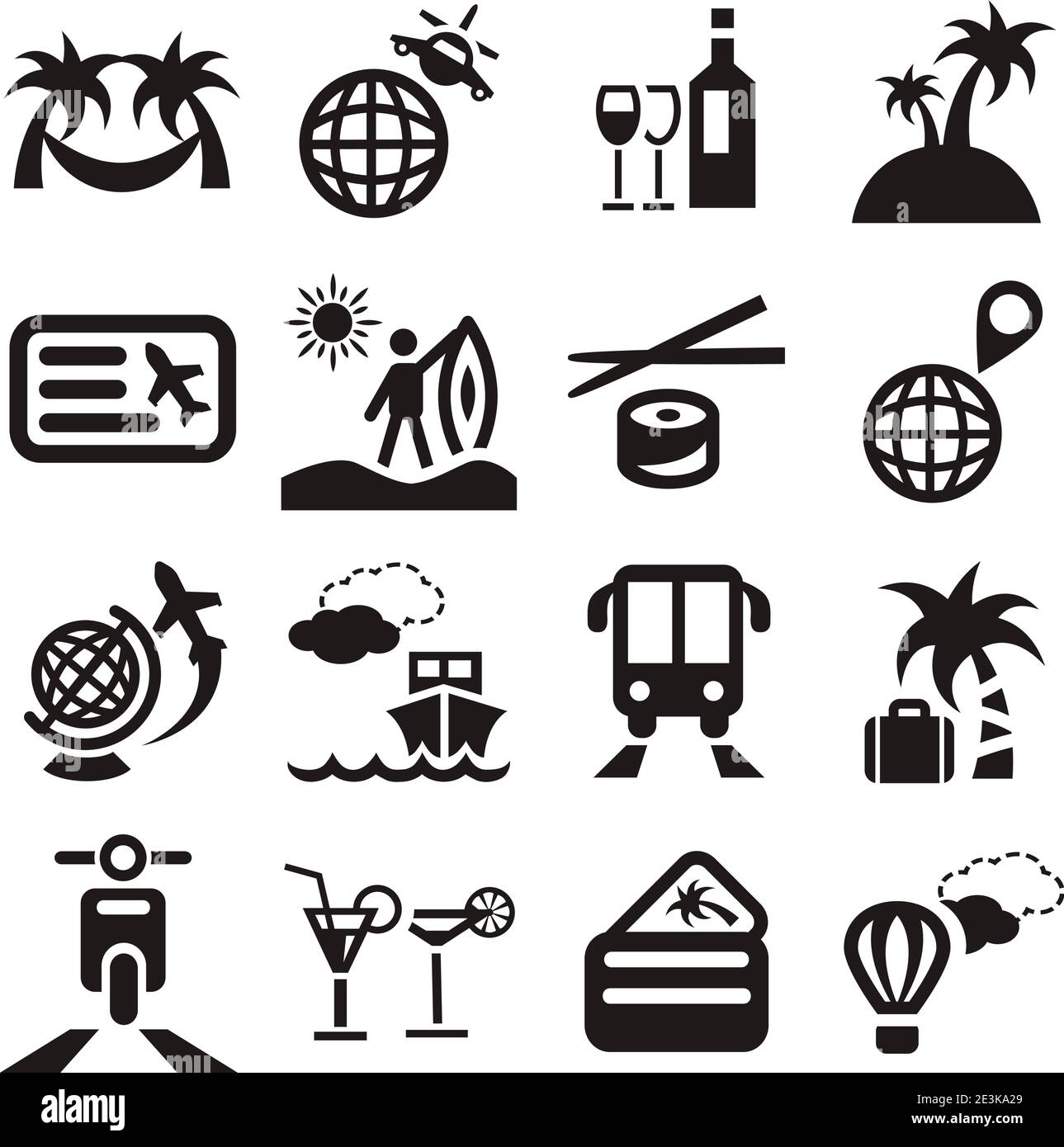 Elegantes Travel Icons Set Für Mobile, Web Und Anwendungen. Stock Vektor