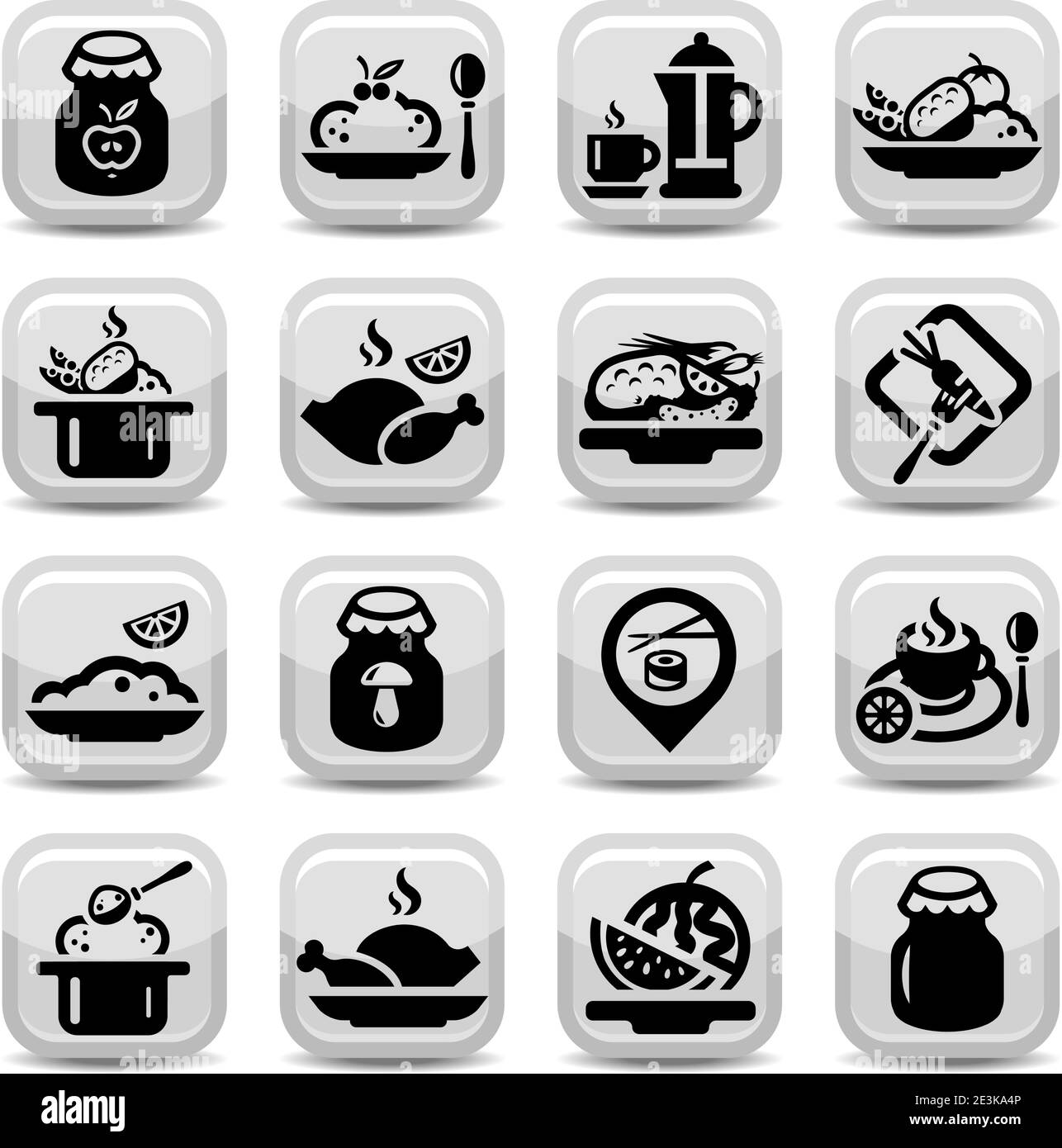 Elegantes Food Vector Icons Set Für Mobile, Web Und Anwendungen. Stock Vektor